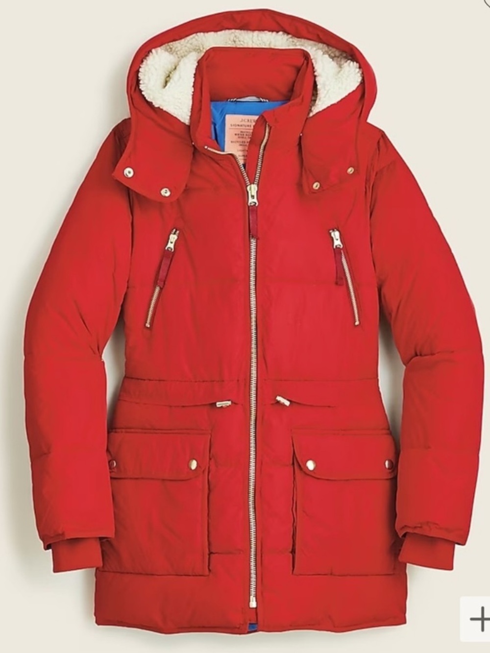 Women’s J.Crew Chateau Puffer Jacket with Primaloft size 2X in Red